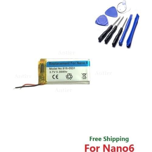 Original new Replacement Battery For ipod Nano6 6G 6th Generation MP3 Li-Polymer Rechargeable Nano 6 616-0531 Batteries