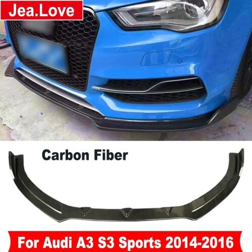 M-Style Ral Carbon Fiber Front Bumper Lip Shovel Chin For Audi A3 S3 Sports Car Not Standard 2014-2016