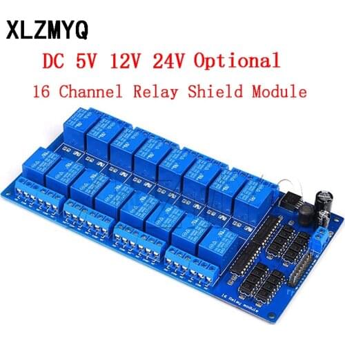 DC 5V 12V 24V 16 Channel Relay Shield Module,with Optocoupler LM2576 Microcontrollers Interface Power Relay For Arduino DIY Kit