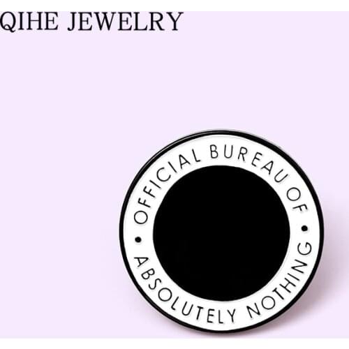 Simple Black Round Pin Soft Enamel Pin Saying Label Brooch Clothes Lapel Pin Badge Fashion Jewelry Gift for Friends