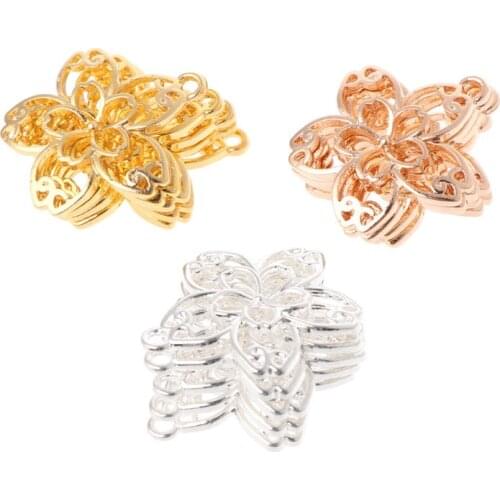 5 Pcs DIY Handmade Pendant Jewelry Frame Mold Cherry Blossom Petals Border Glue UV Resin Epoxy Glue Metal Hollow Borders 652B