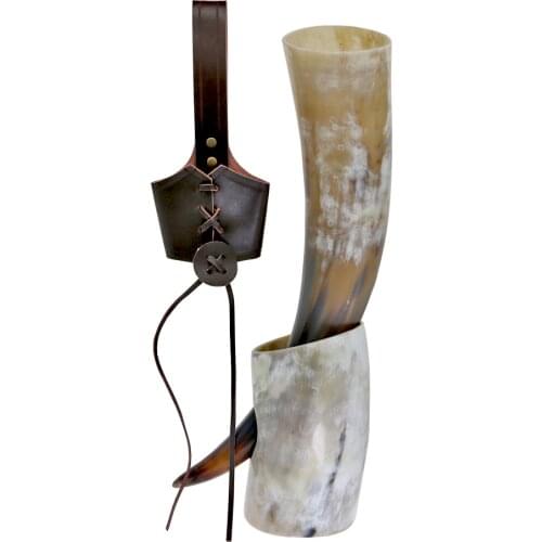 Handicrafts Authentic Medieval Viking Drinking Horn Mug with Stand Cups Beer Tankard Beaker Vessels