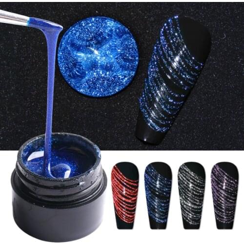 Reflective Spider Nail Gel Diamond Glitter Disco Wire Drawing Gel Nails Polish Web Line DIY Nail Art Painting Lacquer LA1922