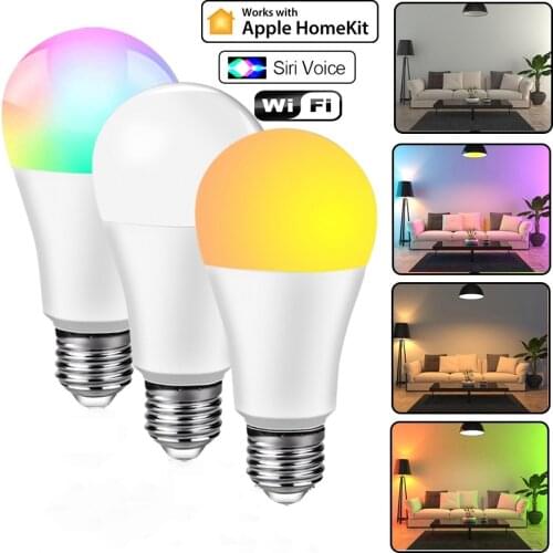 Wifi Smart Light Bulb 12W E27 Color Changing Light RGB CW LED Bulb Dimmable Compatible Amazon Alexa / Google / Apple HomeKit