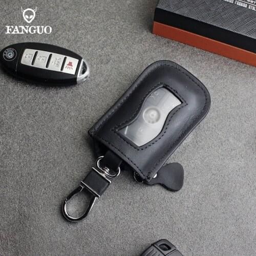 Genuine Leather Car Smart Key Fob Case Skin Cover For BMW VW Toyota Forester Remote Fob Remote keyless Cover Keychain