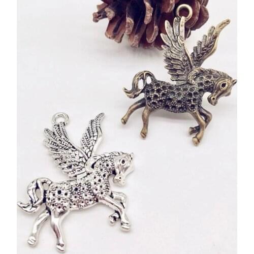 Vintage 2 pcs horse Pegasus charms Fit DIY Handmade necklace earring bracelet charms Jewelry Making
