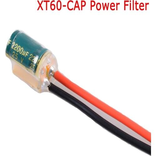 XT60-CAP XT60 Power Filter Silicone Wire 2S-6S Lipo 2200UF 25V Flight Control Transmission Electronic Filter ESC for FPV Drone
