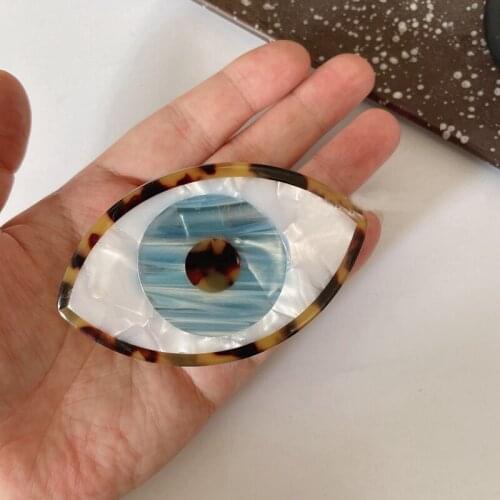 Women Fashion Ins Large Blue Eye Geometric Hair Claw Hollow Square Leopard Black Acetate Hair Clip Hair Crab Hair Accessories