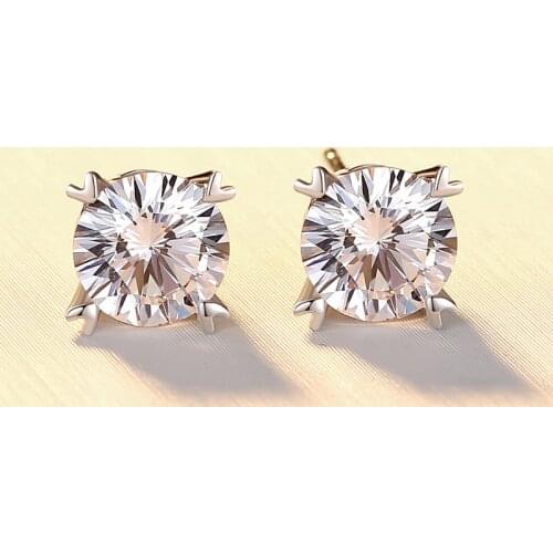 BOEYCJR 925 Silver 1ct D color Moissanite VVS Fine Jewelry Diamond Heart Stud Earring With national certificate for Women Gift