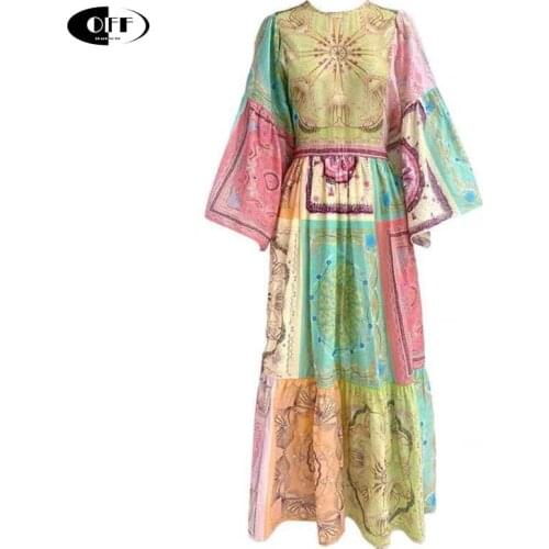 Summer Designer Vintage Maxi Dresses Flare Sleeve Bohemia Holiday Beach Retro Party Long Dress Women Luxury Clothes Female Robes