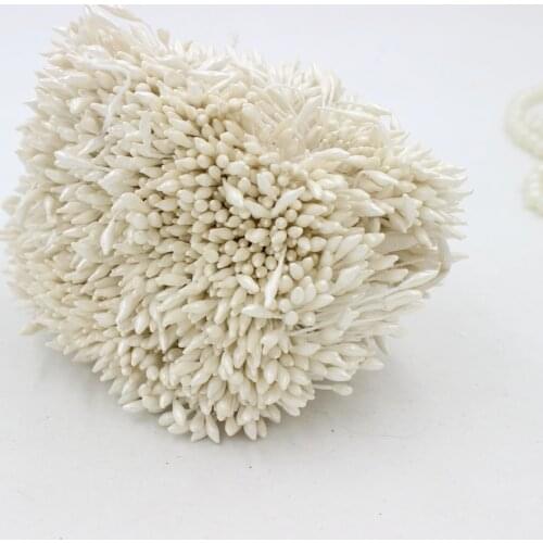 2016 Free Shipping 1-2mm 1700pcs/Lot Double Heads Ivory Color Flower Pearl Stamen Cake Decoration Craft DIY