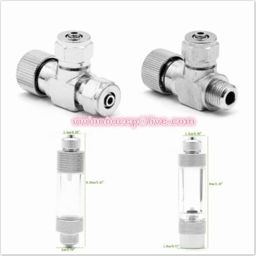 30pcs metal CO2 needle valve bubble counter co2 DIY system regulators wholesale adjuster speed control valve 4*6mm tube