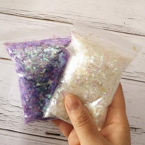 40g Modeling Clay Shell Paper Crystal Epoxy Material Enclosure Irregular Candy Paper Slime Charm DIY Filling Accessories