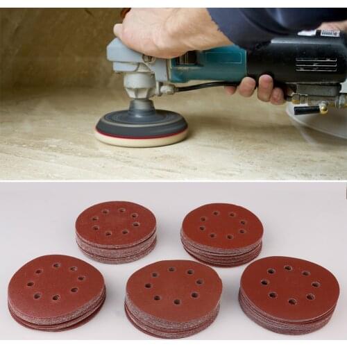 30pcs 5 Inch 8 Holes Abrasive Sanding Discs Sanding Paper 60/120/240 Grit Sand Paper for Hard/Soft