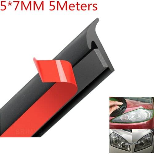 Vehicle Sealing Strip For Car Edge Trim Bumper Lip Side Skirt EPDM 5MM*7MM 5 Meter