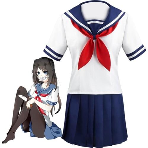 Yandere Simulator Ayano Aishi Cosplay Costume Game Uniform Yandere Chan JK Uniform Women Outfit Sailor Suit Full Set Women Girls