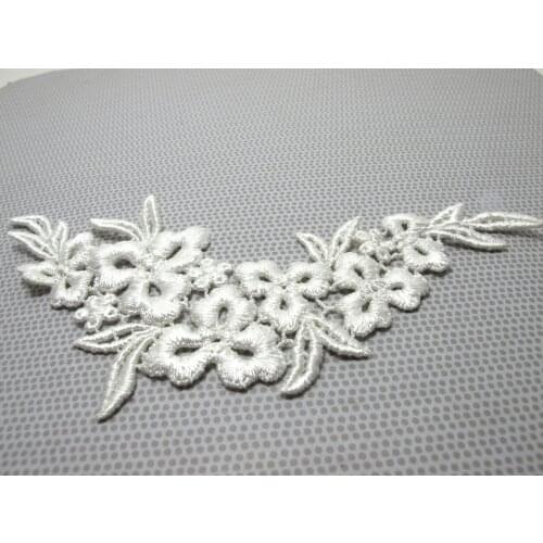 White Lace Flower Applique Patch|For Clothing Wedding Dress Bridal Supplies|Embroidery Fabric Decoration