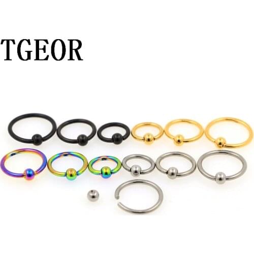 Free shipping WHOLESALE hot charms 100pcs 16G 3mm 4mm ball surgical Steel plated titanium plated colors piercing captive ring