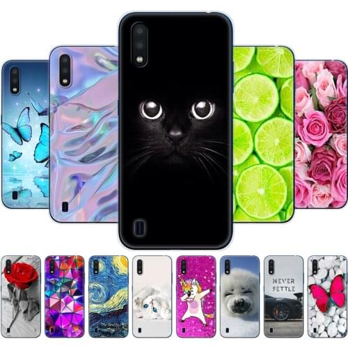 For Samsung M01 Cases 5.7" Soft Silicon Tpu Covers For Samsung Galaxy M01 M 01 SM-M015FZBDSER m015 Phone Back Bumper Cat Fower