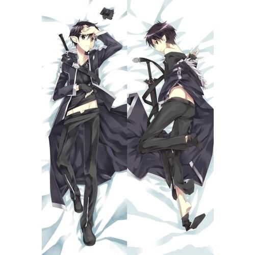 Anime Sword Art Online SAO Kirito Dakimakura Hugging Body Pillow Case Kirigaya Kazuto Male Fullbody Pillow Cover