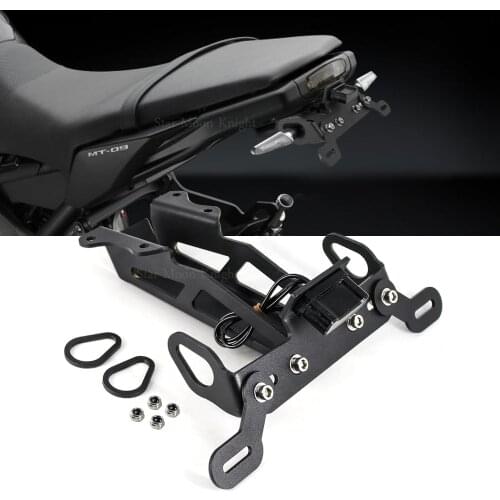 Motorcycle License Plate Holder Frame Fender mount Bracket LED Light For YAMAHA MT-09 MT09 MT 09 Tracer 900 FJ-09 FJ09 2015