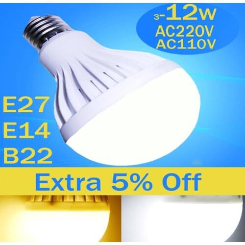 E27 e14 b22 5w 7w bulb light 12w 9w 3w lamp light bulbs for home Wardro Door Closet Hinge Light Furniture Hardware Night Lights