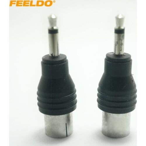 FEELDO 2Pcs Car Auto Motor 3.5mm TRS Connector to IEC (Female) Adaptor Plug#1547
