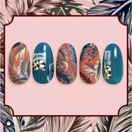 HANYI-496 Spring Leaves 3d nail art stickers decal template diy nail tool decorations