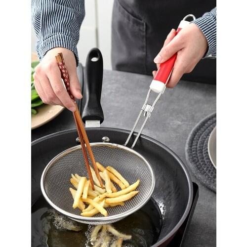 Kitchen stainless steel large strainer screen rice noodle dumpling spoon household colander filtration filter screen tool