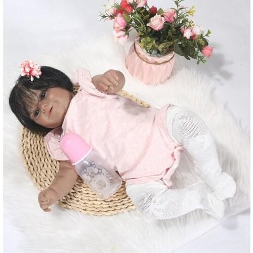 20inch Opened-Eyes Baby Girl Doll RebornDoll Nurturing Doll Gift for Infant Realistic Newborn Baby Interactive Doll