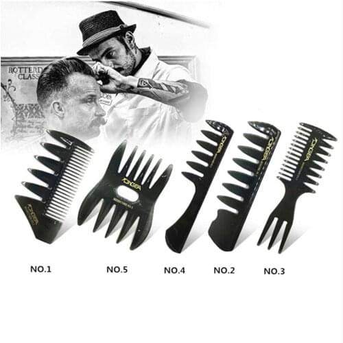 Mens Vintage Oil Head Comb New Oil Head Shape Partner Comb Wide Tooth Fork Comb Back Comb Mens Styling Tools