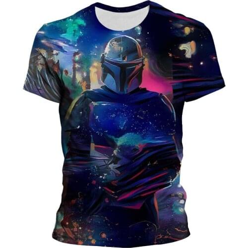 Mens T-shirts Summer Marvel 3D Print The Mandalorian Womens T Shirt Short Sleeve Harajuku Children Tee Shirts