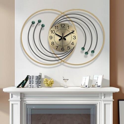 Clocks Wall Home Decor Modern Design Metal Wrought Iron Decorations Living Room Office Study Corridor Wall Watch Hanging Clock