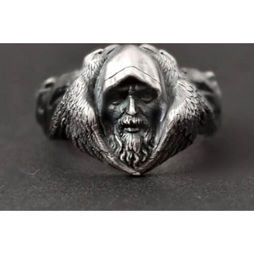 2020 New Mysterious Norse Mythology Odin Wolf Raven Rings For Women Men Wholesale Trendy Vintage Gothic Jewelry Party Gifts