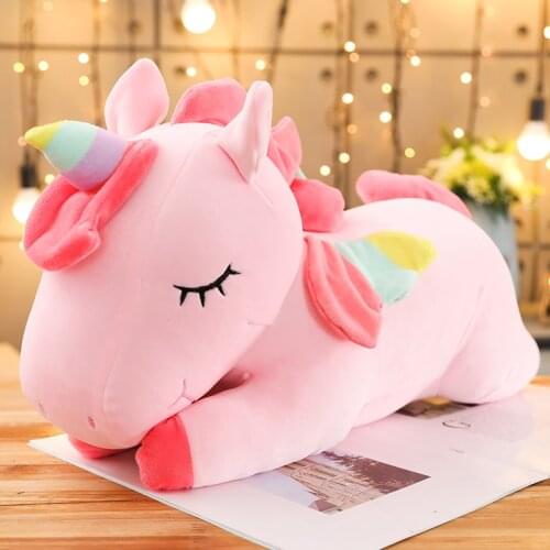 25-100CM Kawaii Giant Unicorn Plush Toys Soft Cute Stuffed Animal Sleeping Pillow Horse Doll Valentines Day Gifts For Kids Girls