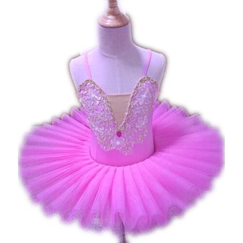 Professional Ballet Tutu Child Swan Lake Costume White Red Blue Ballet Dress for Children Pancake Tutu Girls Dancewear 3 colors