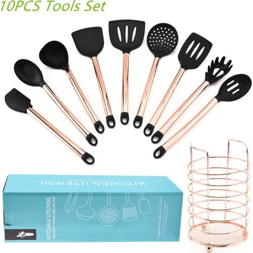 Silicone Kitchenware Non-stick Cookware Cooking Tool Spatula Egg Beaters Shovel Kitchen Utensils Set Silicone Utensils Set