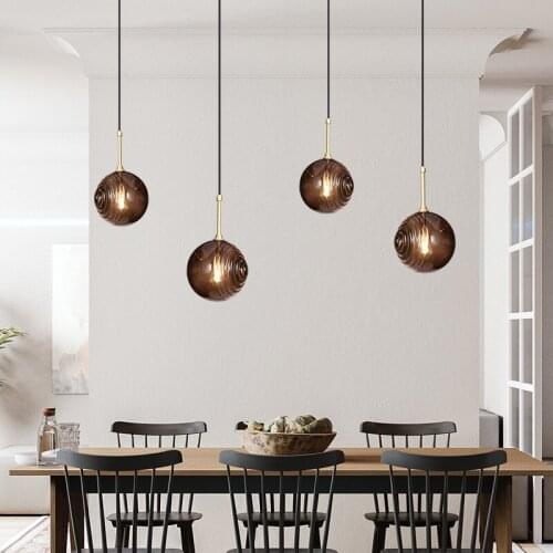Modern nordic led glass ball e27 pendant light hanging lights chandelier home lighting kitchen chandeliers dining rooom