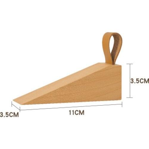 Wooden Door Stopper Solid Wood Non-Slip Heighten Durable Door Wedges Safety for Children and the Old WXV Sale
