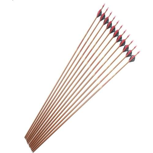 6/12pcs carbon arrows wood skin arrow shafts spine500 ID6.2mm 100grain point for comound bow hunting