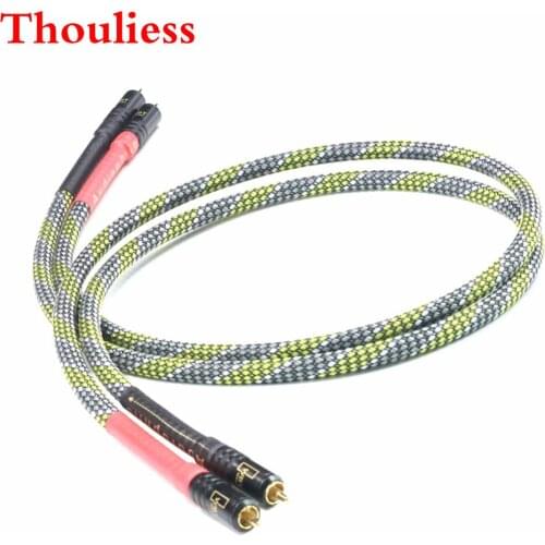 Thouliess HIFI 7N OCC Silver Plated ST48B G3 2RCA Male to Male Audio Cable AMP Signal Audiophile WBT-0144 Connector Cable