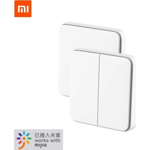 Original Xiaomi Smart Wall Switch Single Double Key Works with BLE Mesh Gateway Intelligent Linkage Remote Control for Mijia App