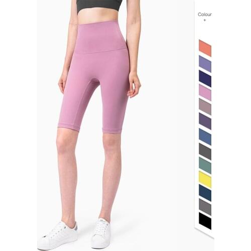 Lulu Womens Pants Breathable Gym Sport High Waist Seamless Leggings Peach Hip Fitness Knee Length Sexy Push Up Sport Leggings