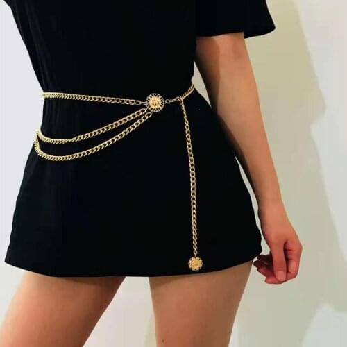 Women Waist Chain Belt Gold Body Dress Belt Female Silver Belt Mini Fashion Woman Thin Chain Cloth Accessories