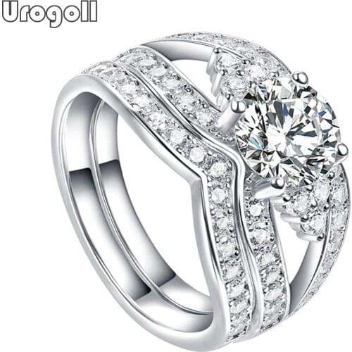 New Women Ring 925 Sterling Silver Princess Zircon Wedding Ring For Bridal Engagement Jewelry Accessories Set Ring For Party