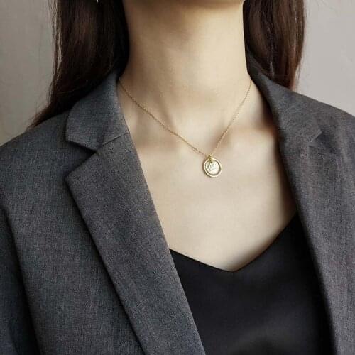 New Arrival 925 Sterling Silver Pendant Charm Necklace For Women Statement Korean Long Gold Chain Necklace Fashion Accessories