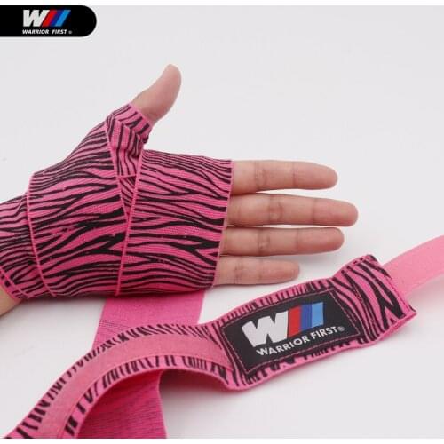 1 Pair 3M/5M Zebra Pattern Print Boxing Handwraps Sport Bandage Muay Thai Kick Boxing Wraps Kinesiology Tape MMA Training
