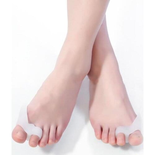 1pair Thumb Valgus Protector Silicone Gel foot fingers Two Hole Toe Separator Bunion adjuster Hallux Valgus feet care