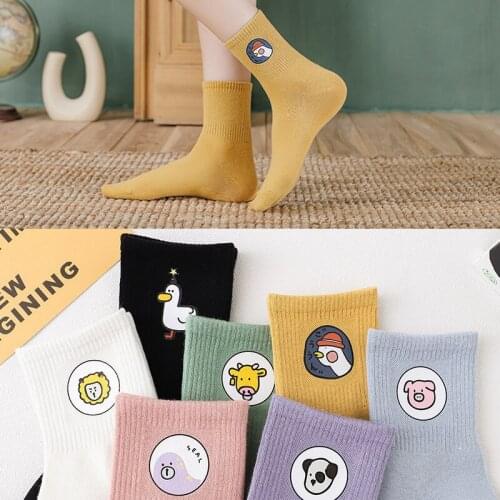 1 Pair Fashion Cute Cotton Women Socks Funny Cartoon Animals Spring Winter Female Sports Lovely Quality Gift Long Duck