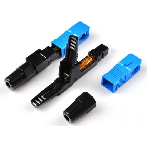 100pcs SC UPC Fiber Optic Quick Connector FTTH Single mode/Multi mode Fiber Optic Fast Connector SC quick assembly Connector